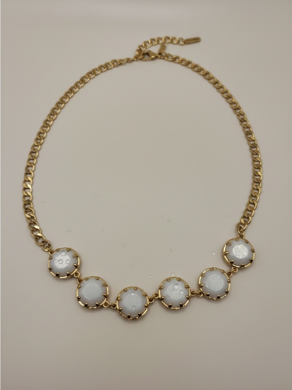 Zoetik Gold Tone White Stone Statement Necklace NWOT